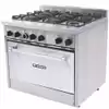 Fogão a Gás Industrial FDB6F de Aço Inox 6 Bocas com Forno