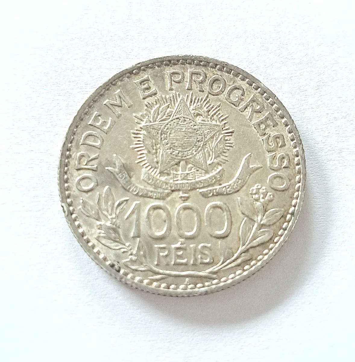Moeda De 1 000 Réis 1913 Brasil Prata (.900)