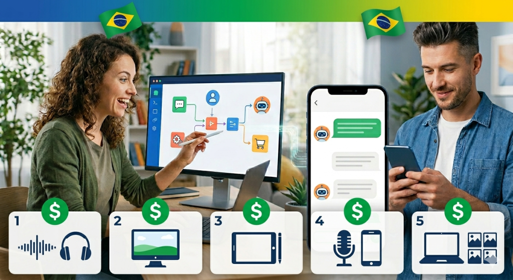 5 Microtarefas de Treinamento de IA que Pagam em Dólar e Estão Contratando Brasileiros Agora